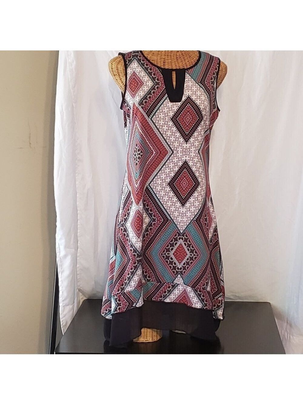 Ladies PERSEPTION CONCEPT Sleeveless Graphic Print Dress - M